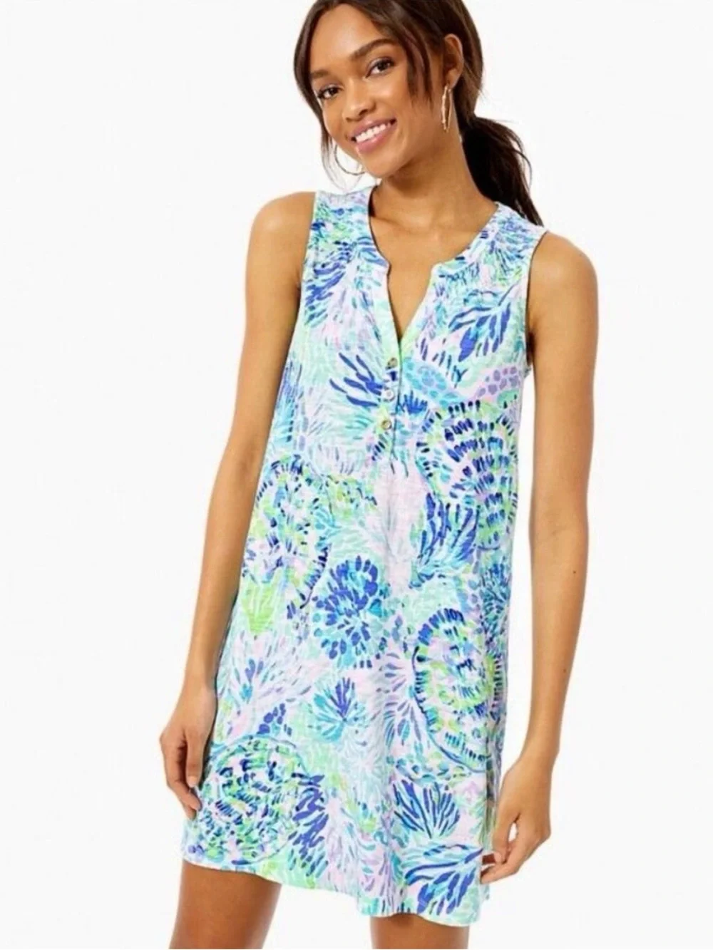 Lilly Pulitzer Essie Dress Size XL Multi Shell Of A Party Sleeveless Shift Dress - Picture 1 of 11